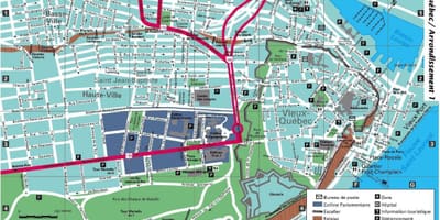 城市地图的魁北克的城市