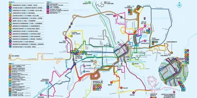 魁北克的城市巴士路线的地图